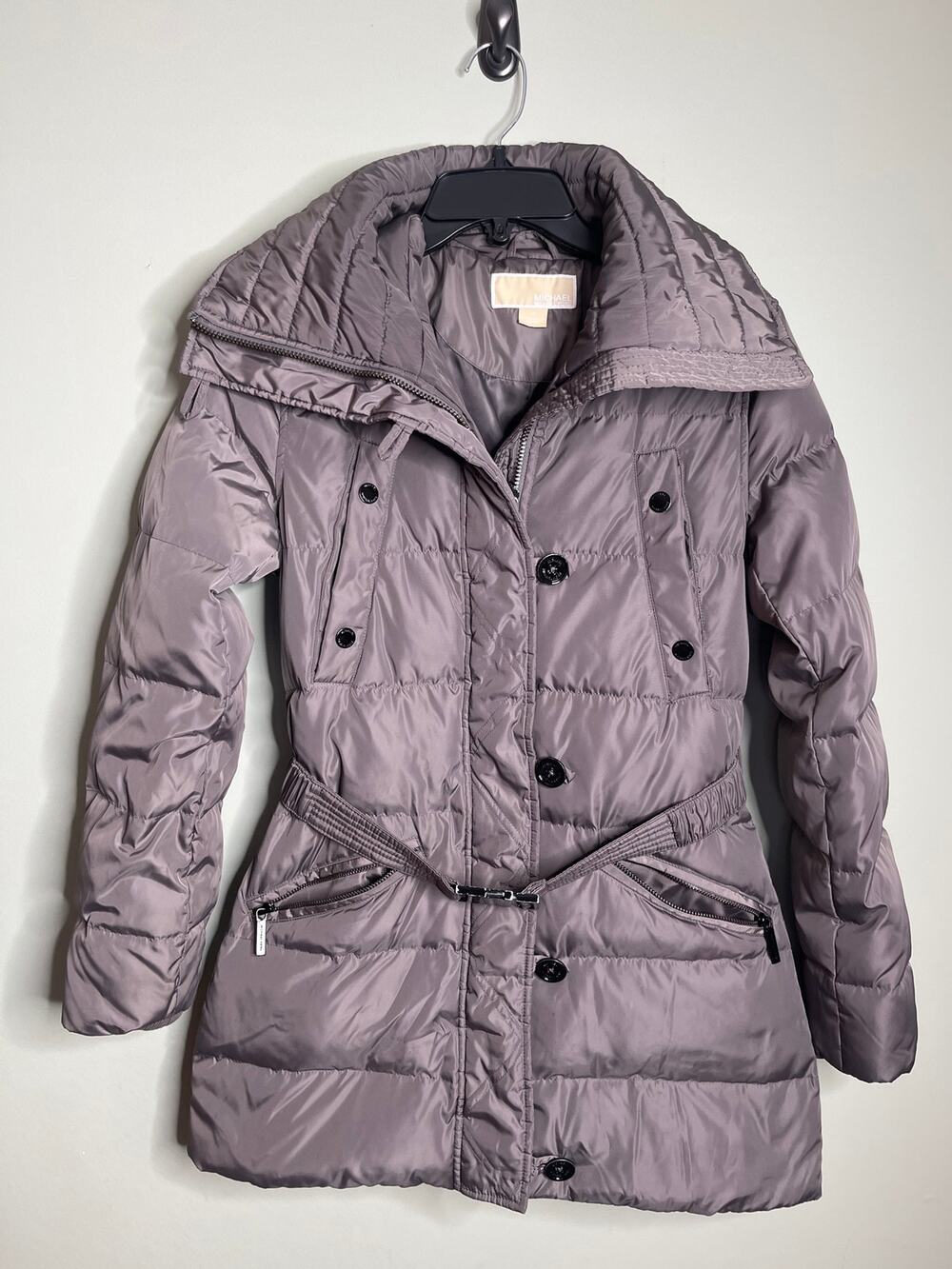 Michael Kors Grey Puffer Long Coat XS